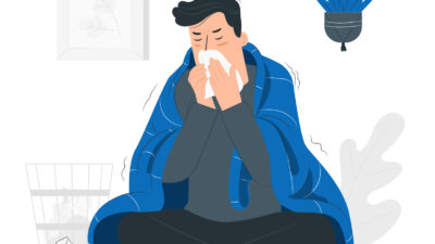 person with a cold to illustrate SPSL (supplementary paid sick leave) for employees